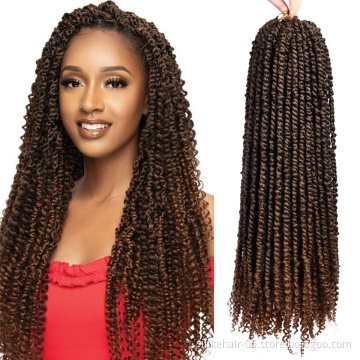 Wholesale 24 Inch Long Black Women Pre-Twisted Spring Bomb Braids Bulk Passion Twist Crochet Braiding Synthetic Hair Extensions